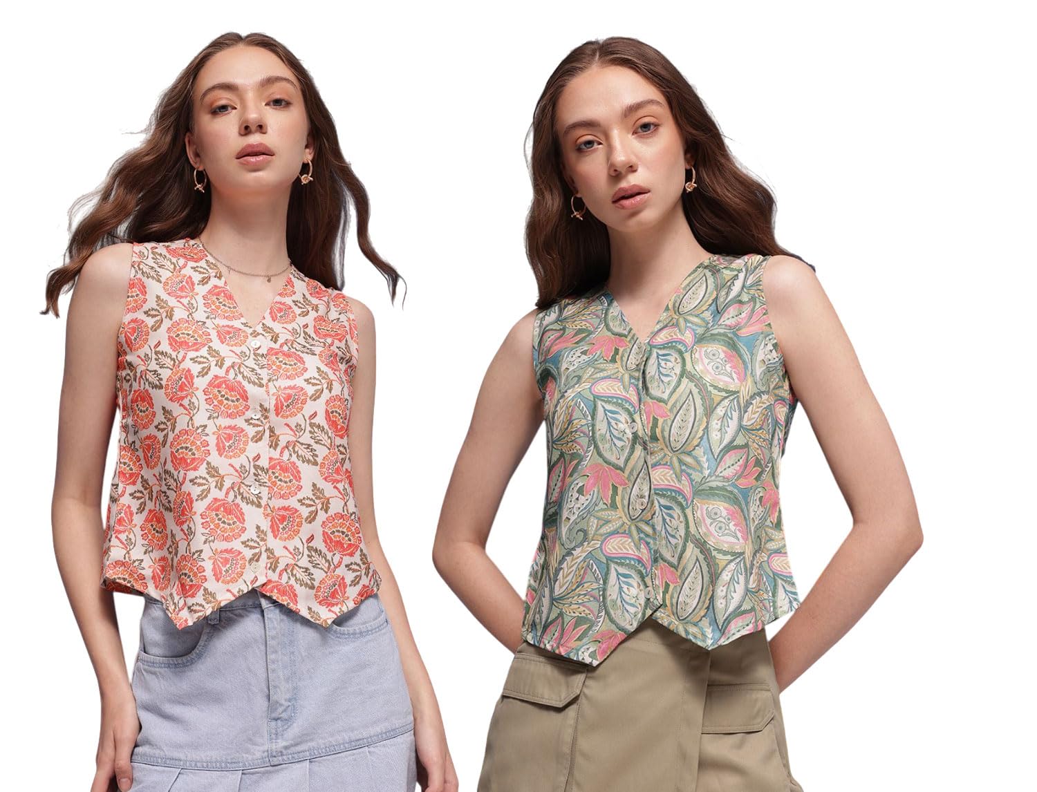 Women's Floral Regular Fit Vest