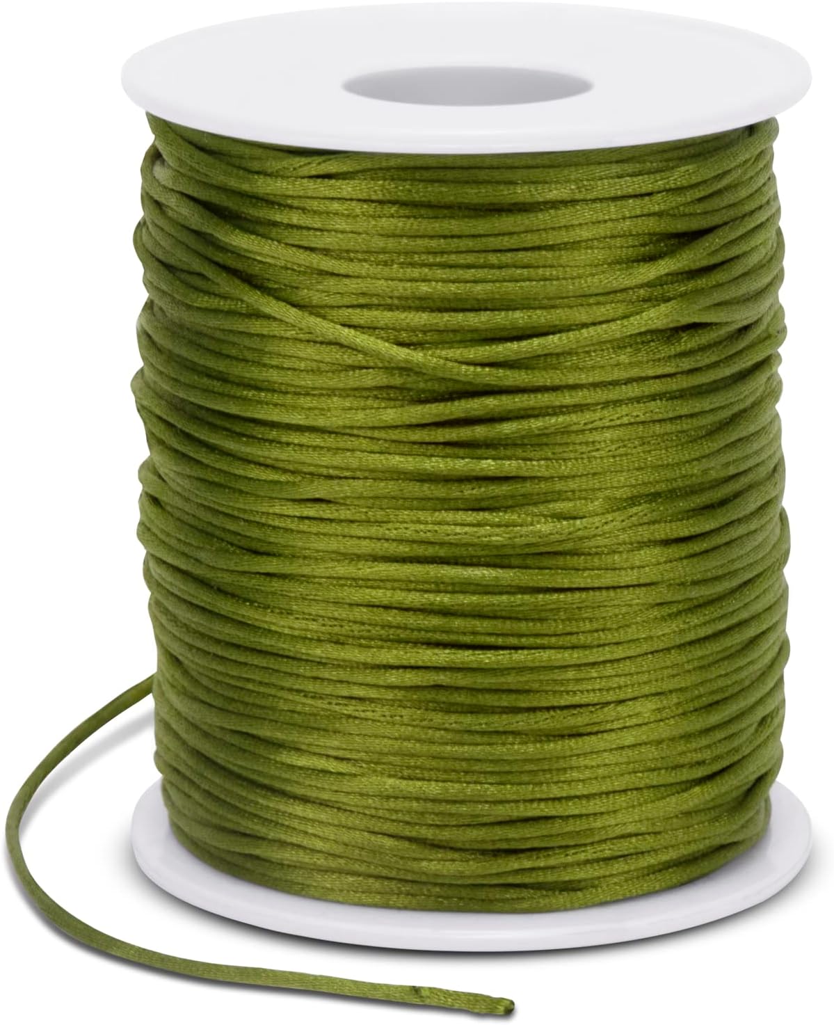 1.5mm Nylon Cord 328 Feet Satin Cord Nylon String for Bracelets, Bracelet Thread Bead String for Jewelry Making, Necklace, Chinese Knotting, Beading, DIY Crafts (Army Green)