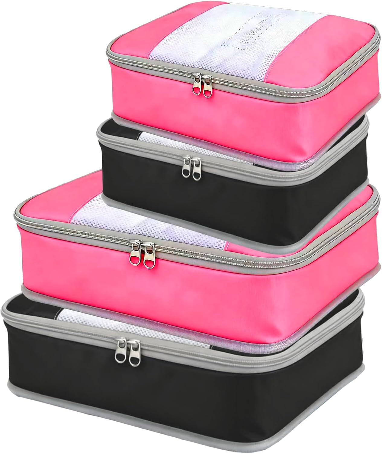 Packing Cubes for 24" Suitcase Travel Luggage Organizers - Travel Organizer Bags Luggage Clothes Accessories Storage Carry on Suitcase Packing Pouches Bag For Men Women Kids 1/2X2PACK+1/4X2PACK