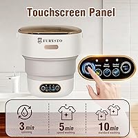 Vista 6 de Foldable Portable Washing Machine Upgraded with Spin Basket,16L Mini Laundry Machine,Automatic 3 Cleaning Modes for Underwear/Baby