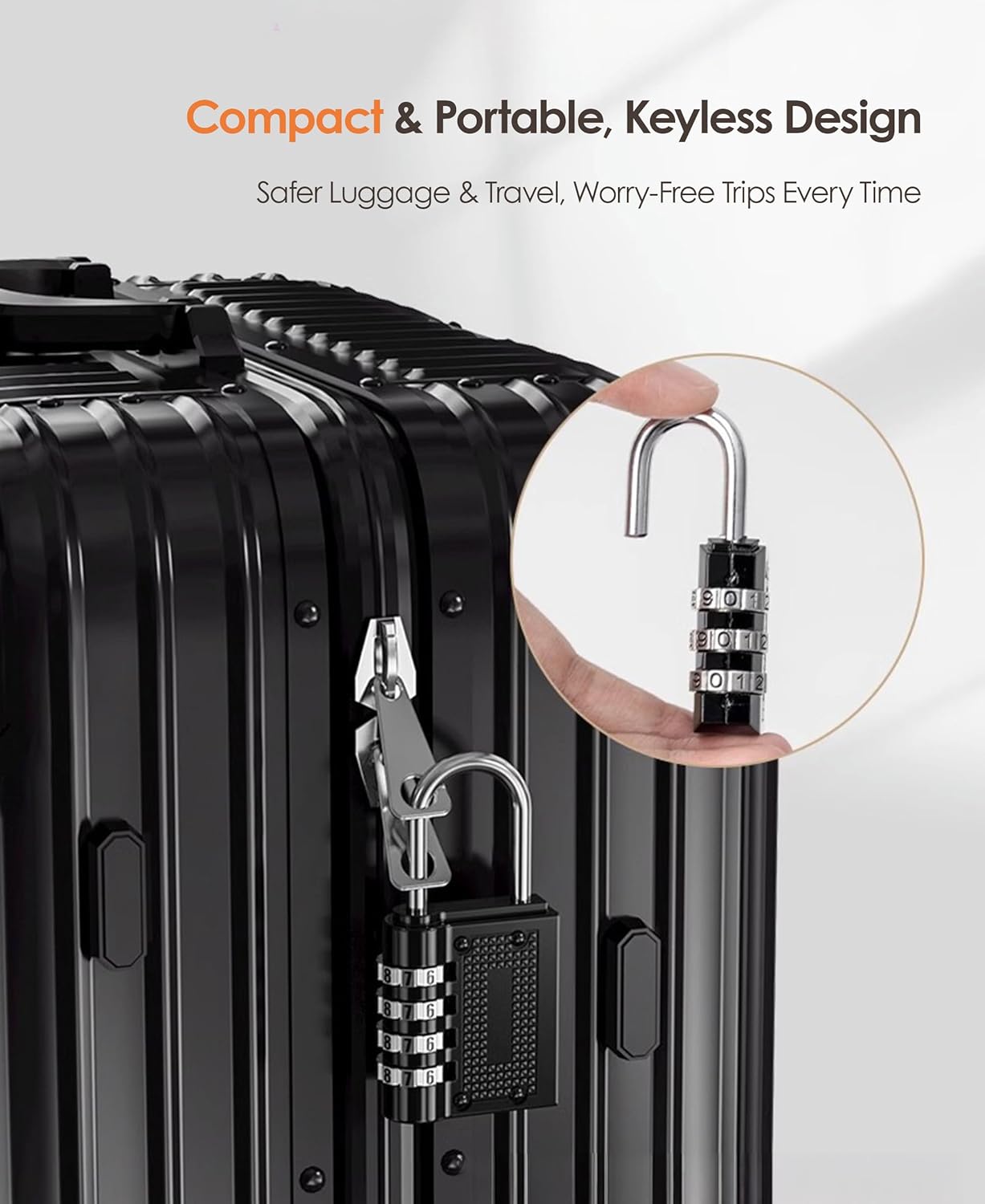 4-Digit Combination Padlock Single Pack, Waterproof Keyless Hasp Padlock for Gym, Toolboxes, Gates & More (Black)