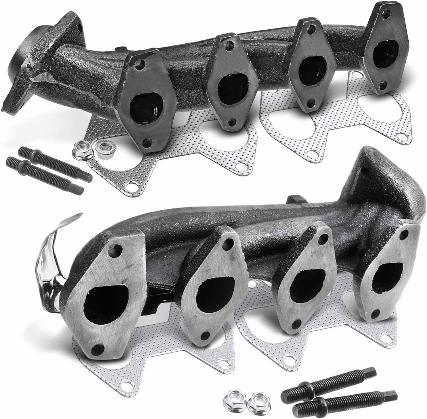 A-Premium 2PCS Left & Right Exhaust Manifold Kits W/Gaskets & Nuts & Studs [8Cyl 5.4L] Compatible with Ford F-250 Super Duty/F-350 Super Duty 2005 2006 2007 2008 2009, Replace# 5C3Z9431BA, 3L3Z9430DA