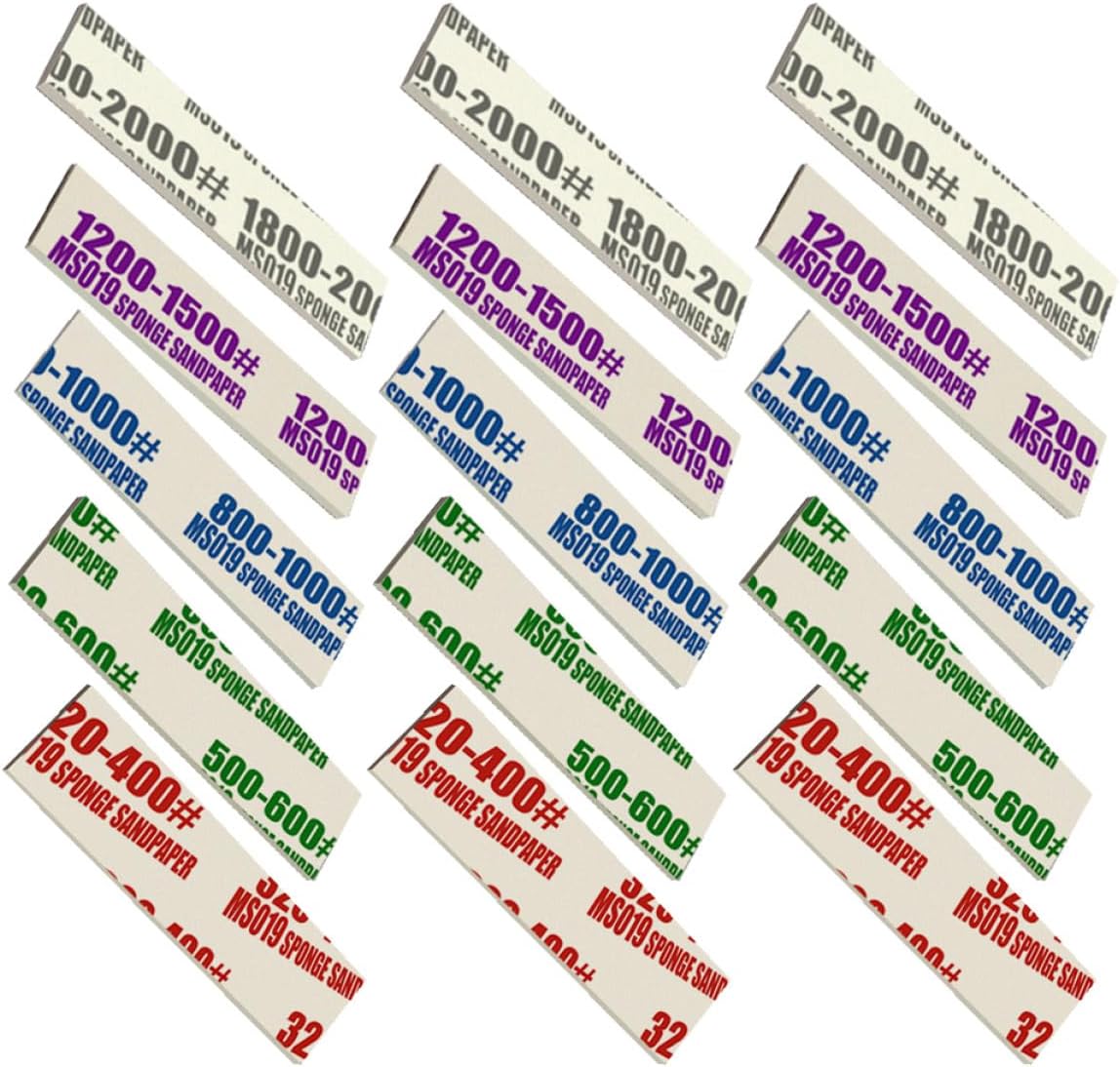 50Pcs Model Sanding Sponge Pads Assorted Grits Washable Sponge Sandpaper Kit for Hobby Crafting DIY Model Polishing and Surface Finishing
