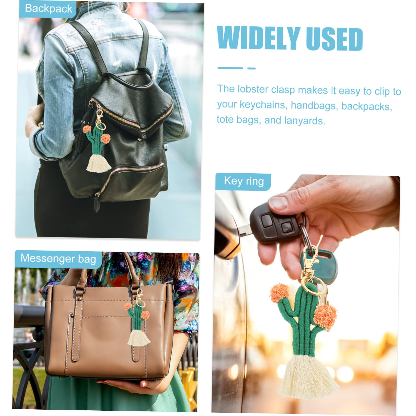 TOYANDONA 5piezas Llavero De Cactus Mano Borlas Adorno Colgante Bohemio Para Claves y Bolsos Accesorio Creativo De Decoración Para Mujeres