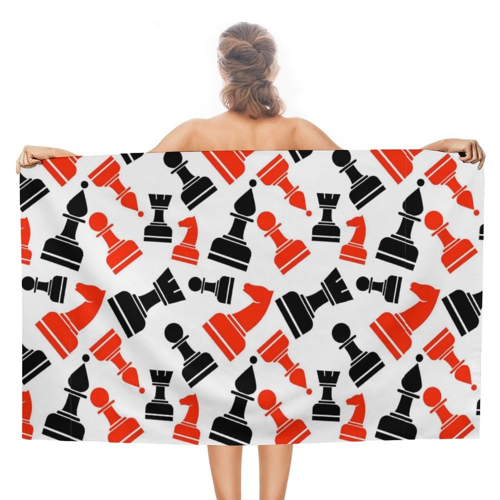 Nclqvjxzkhw Women's Style Chess Beach Towel For Adults Lightweight Bath Towels Swim Travel Gym Sports 130×80Cm