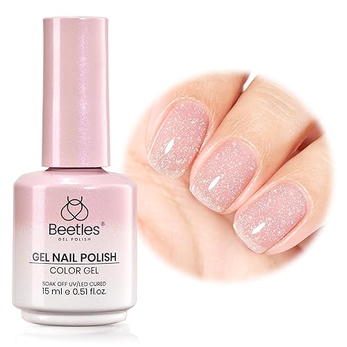 Miniatura 16 de Beetles Nude - Esmalte de uñas en gel natural de 15ml/0.5 onzas líquidas, color neutro, color crema, translúcido, lámpara LED UV para uñas, 15ml/0.5