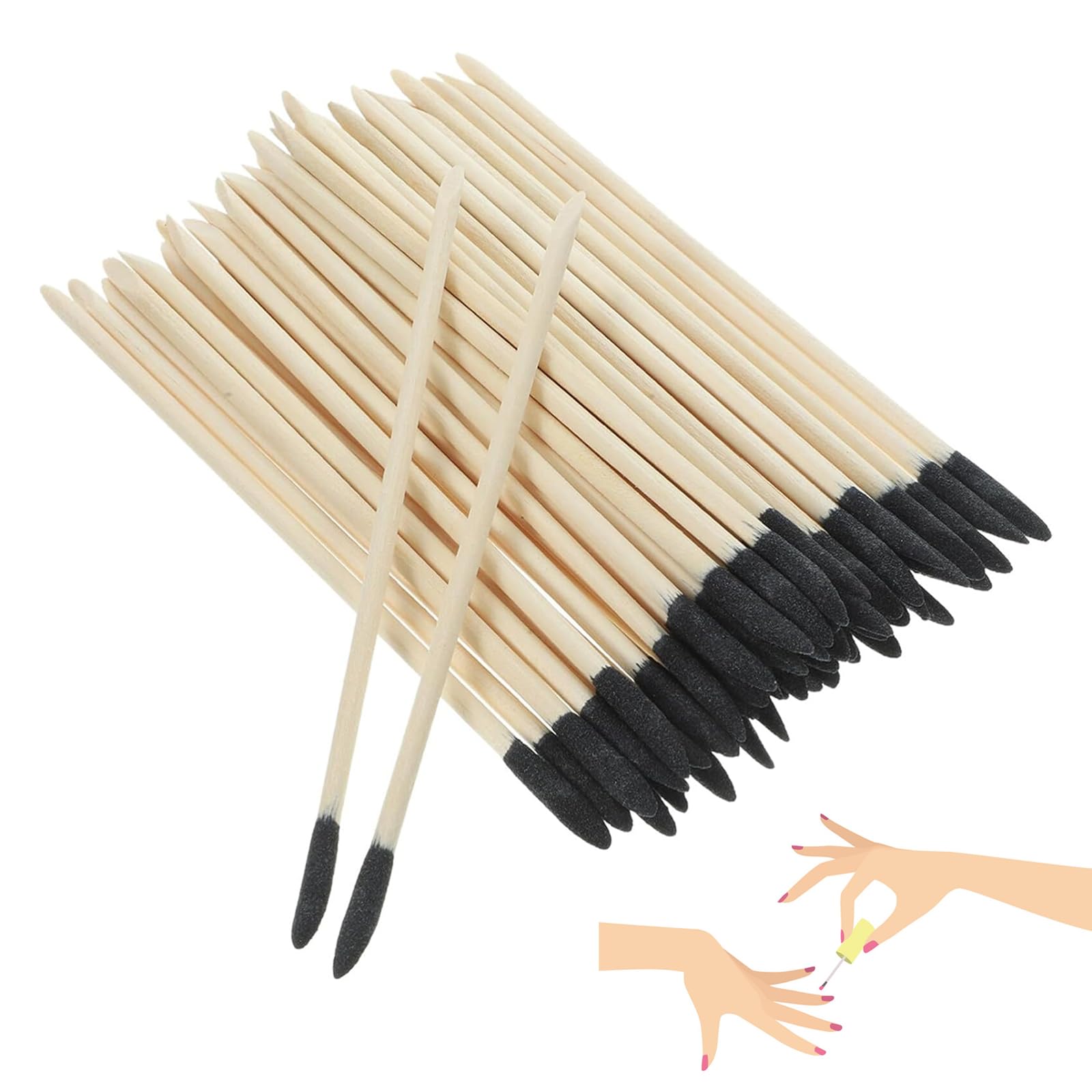 50 Pack Sanding Sticks, Fine Detailing Twigs for Wood and Plastic Models, Hobby Craft Polishing Tools for Work