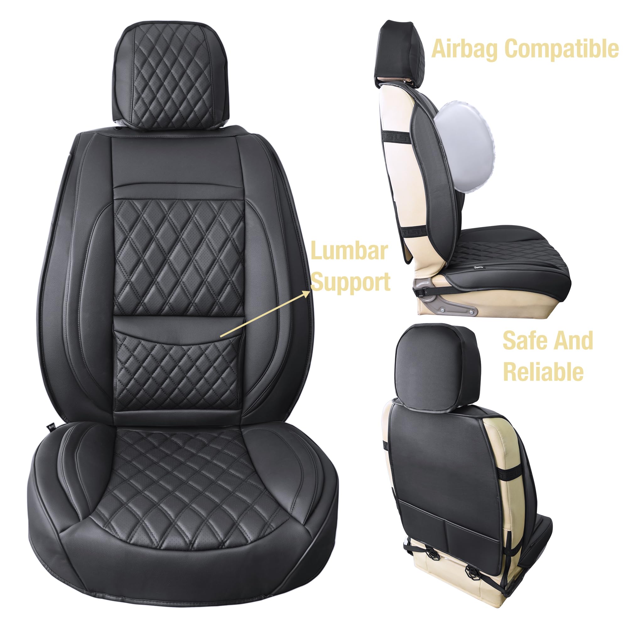 Coprisedili Per Auto Universali ELUTO 5 Posti Cuscino Per Sedile In Pelle Pu Di Lusso Fodera Completa Foderato Rosso Rosso 11 Pezzi 40308797