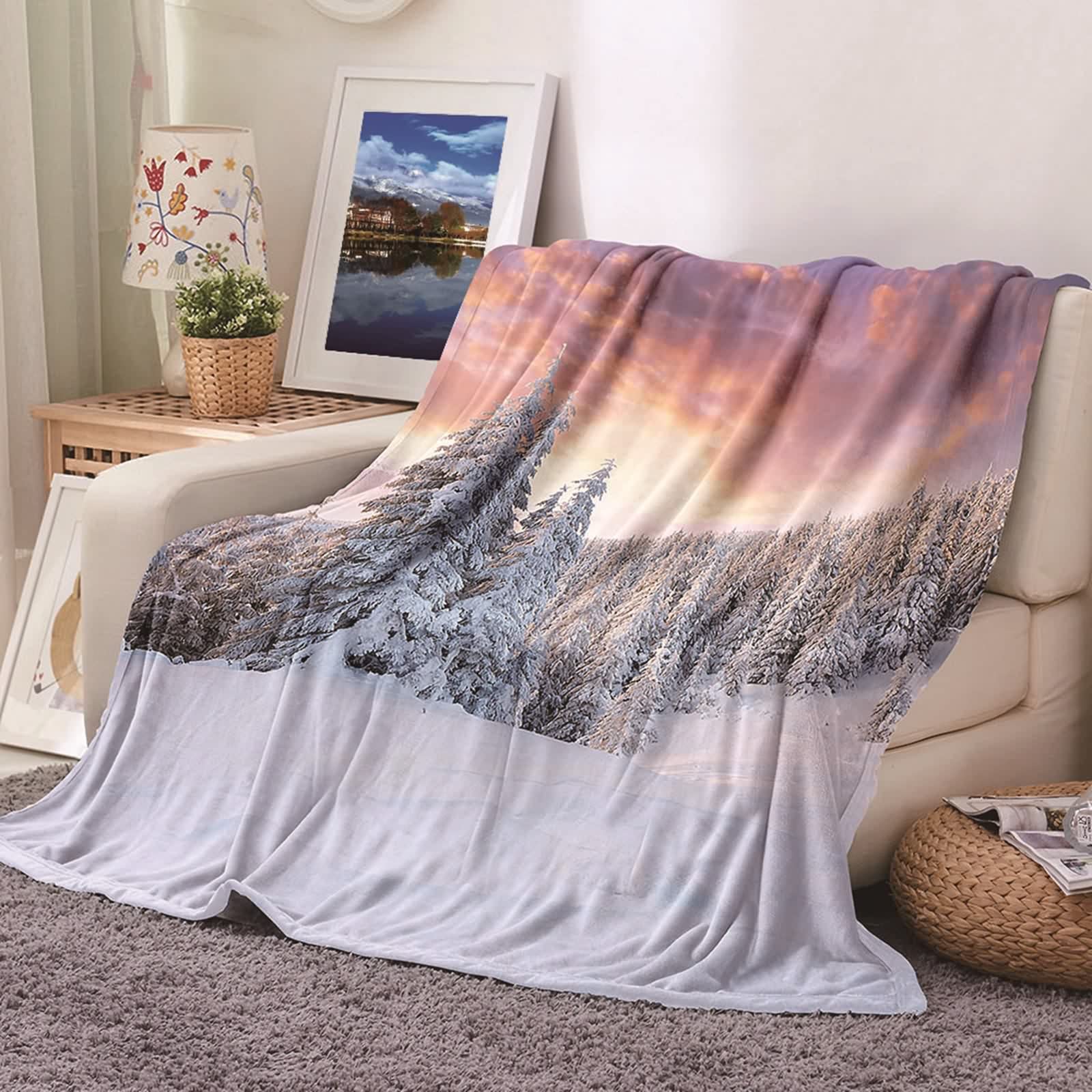 Couverture Polaire en Flannel Violette 100x150 cm pour Lit et Canapé