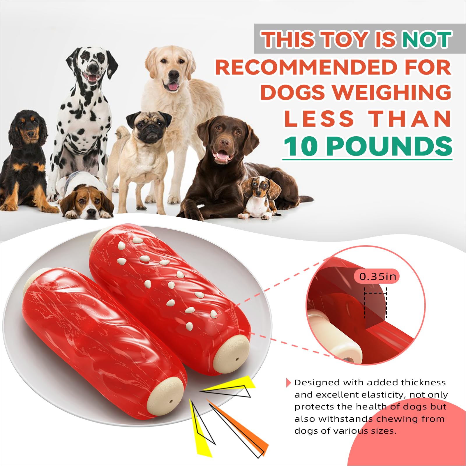 Juguetes masticables para perros para masticadores agresivos, todas las razas, de goma indestructible, chirriante, juguete interactivo, cepillo de dientes para perros pequeños, medianos y grandes,