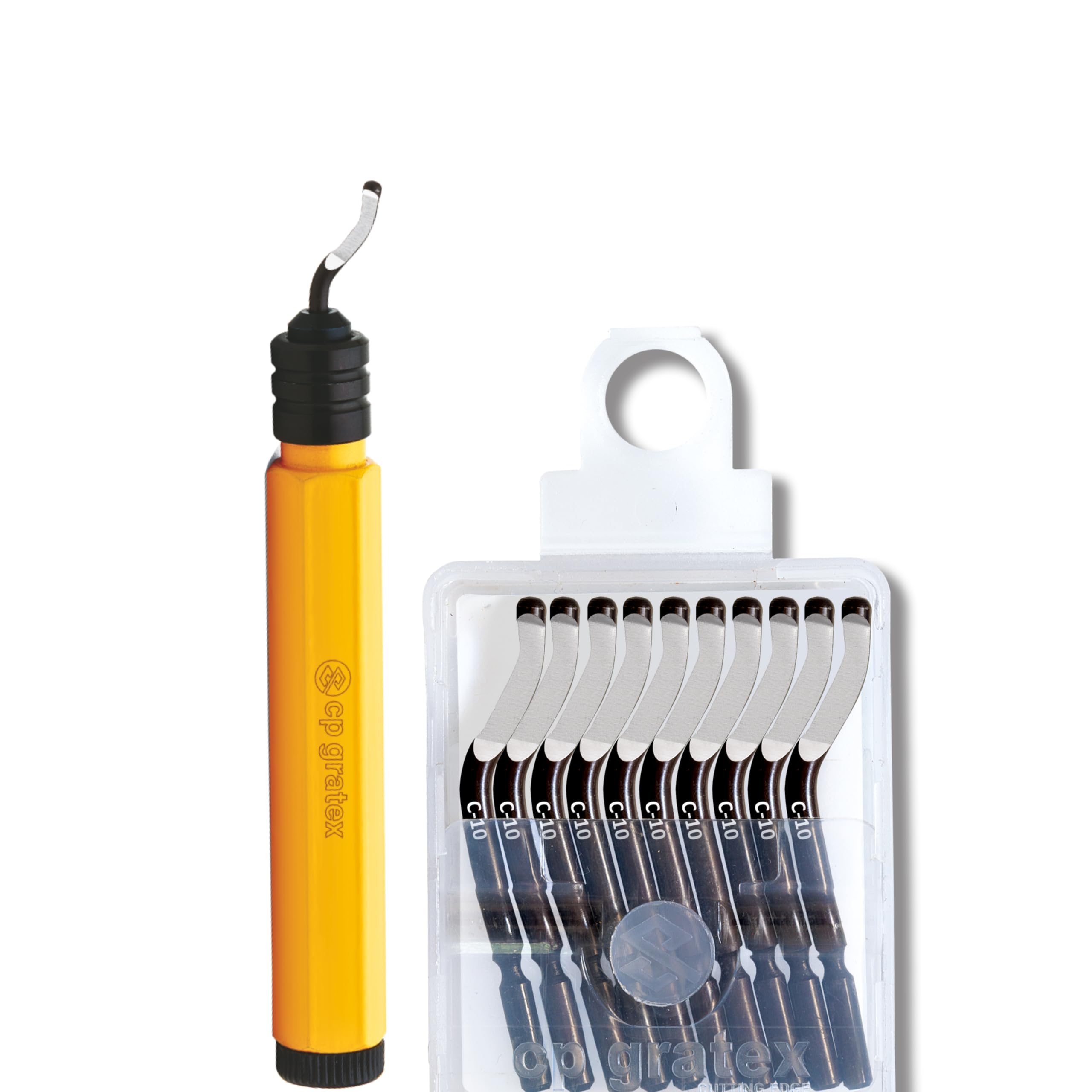 CP GRAT.EX Deburring Tool [Yellow] –5/8” D(M) Set w/Hex Handle, Ø 3.2mm C-10 Deburring Replacement Cutter Spare Blades, Holder for Replacing Deburring Cutter Blades-image-39