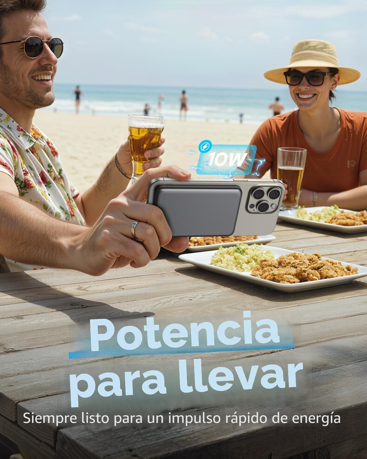 TRKOY Slim - Batería externa magnética para iPhone 5000 mAh | Batería externa de carga rápida inalámbrica con salida USB-C para iPhone 17/16/15/14/13/12
