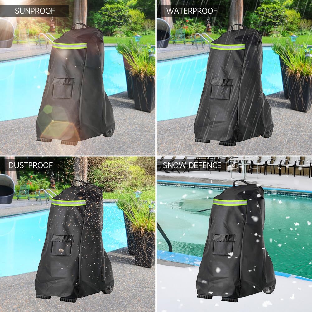 Housse Pour Robot De Piscine - Couverture Protection Nettoyeur Chariot Anti-poussière Pare-Soleil Imperméable, Le Noir 22*26*42inch - Jardin