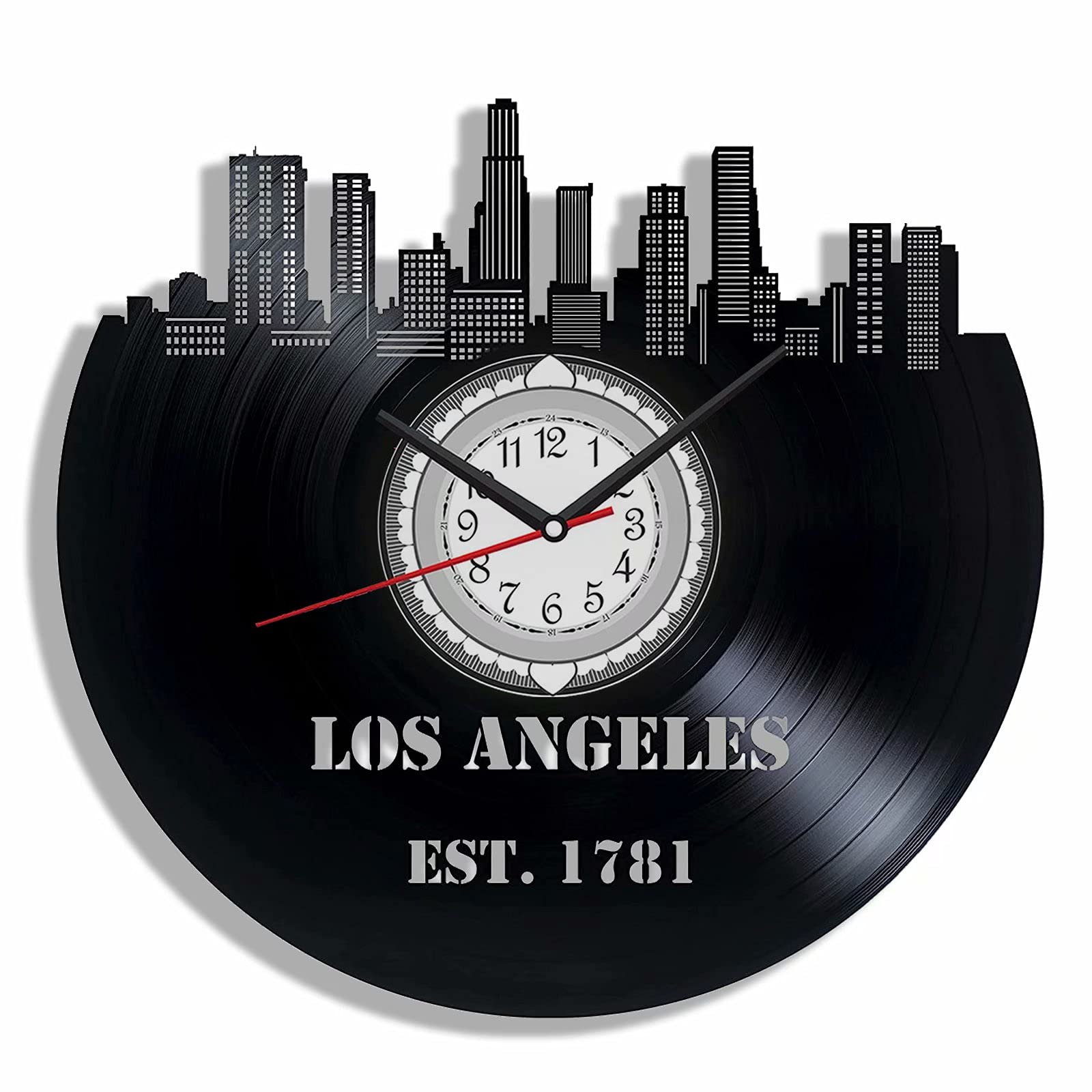 Los Angeles California USA Wall Clock Vinyl Record Wall Art 12 Inches Home Decoration Travel Souvenir Gifts
