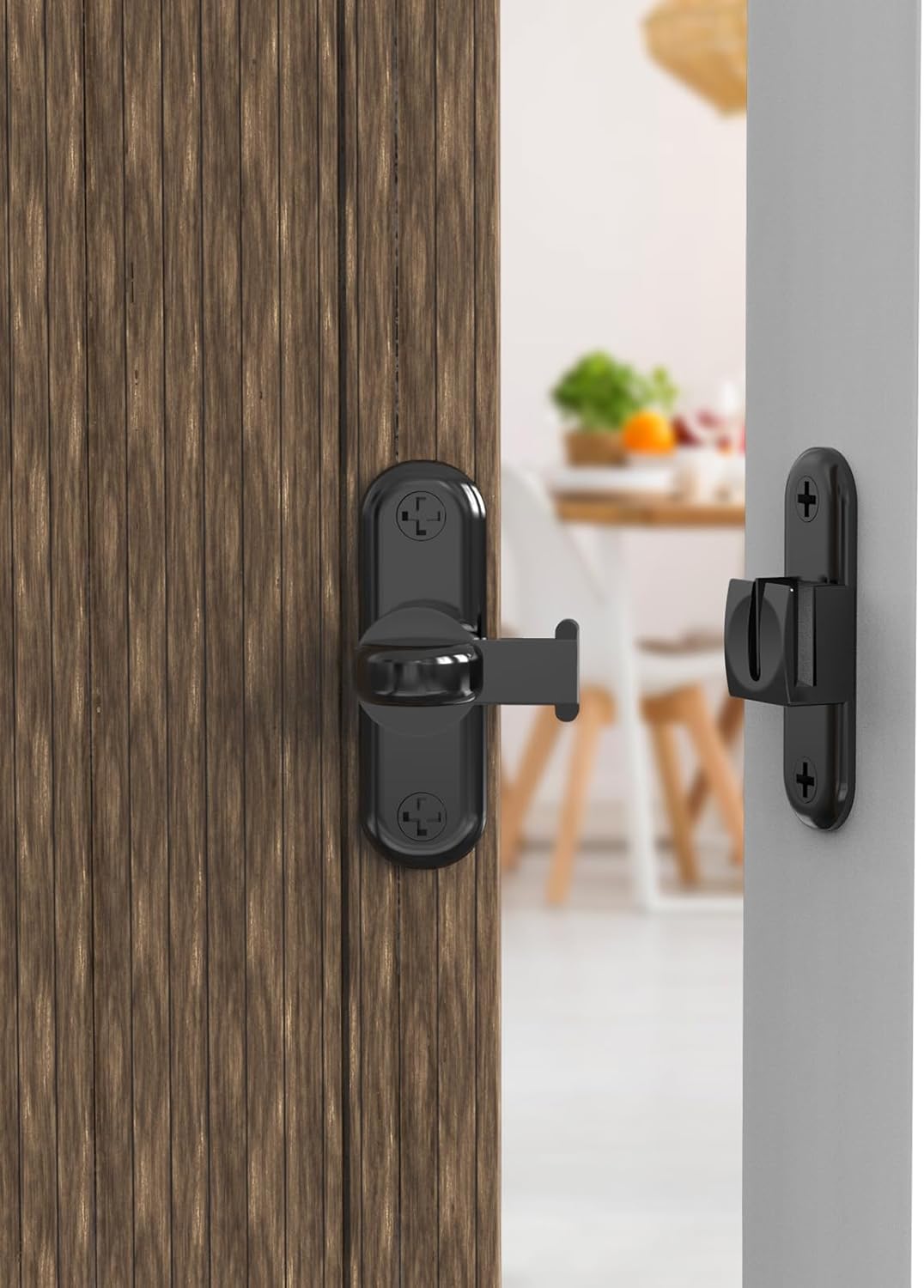 Flip Barn Door Lock, 90/180 Degree Door Latch Lock, Zinc Alloy Gate Latches Hardware, Thickened Security Sliding Door Lock for Bathroom, Cabinets Gardenr, Anti-Rust