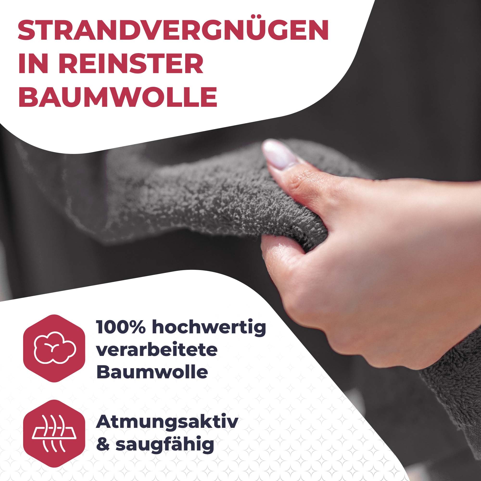 Strandhandtuch I Handtuch XXL I Badehandtuch Groß I Strandtuch XXL I Großes Strandtuch I Saunatuch I Badetuch in Übergrößen 155 x 220 cm, Größe:155x220, Farbe:710 Grau