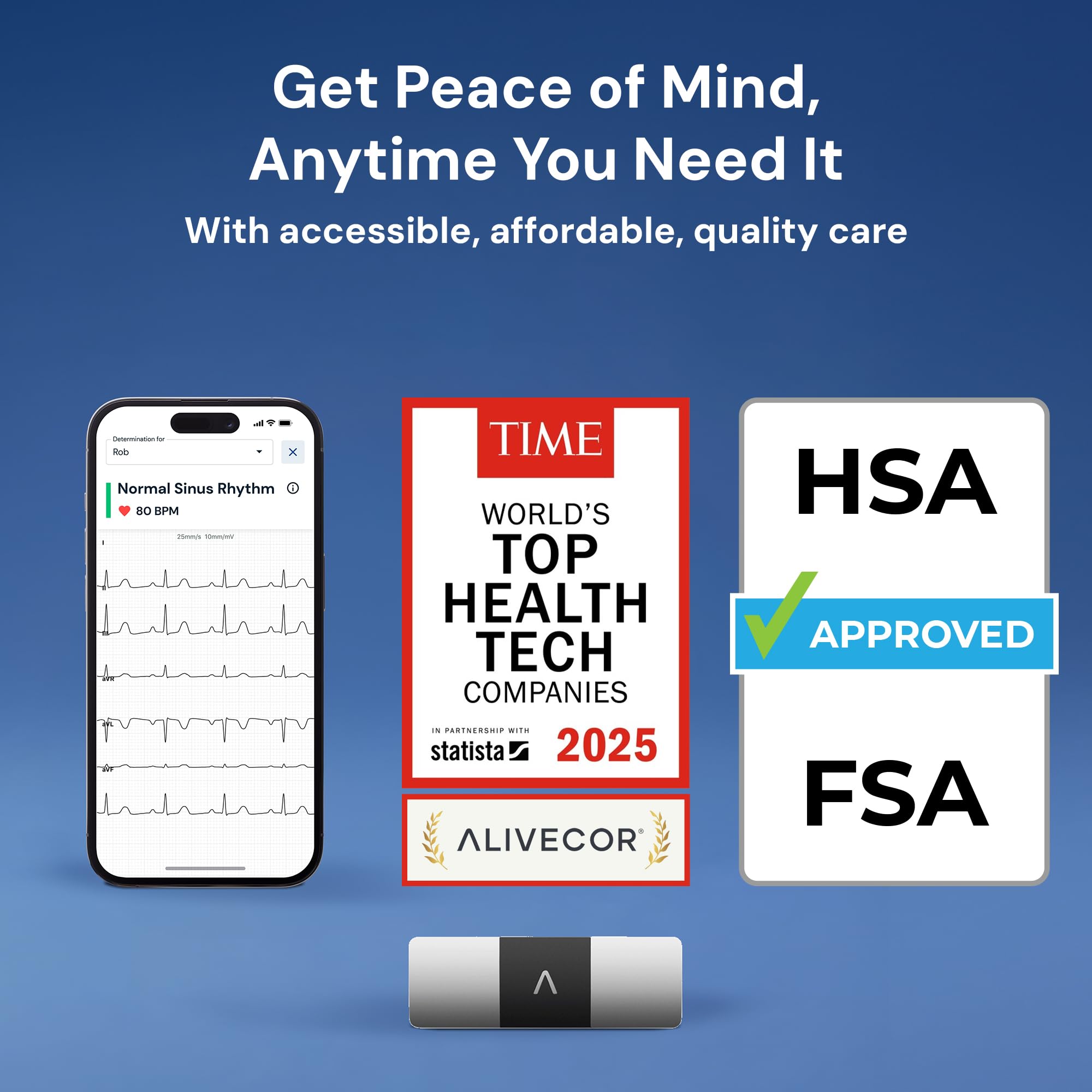 KardiaMobile 6L EKG Monitor, Medical-Grade, FDA-Cleared Heart Monitor, 6 Views of The Heart, Results in 30 Seconds, Unlimited Recordings, Works with Smartphones, HSA&FSA Eligible, Pocket-Size