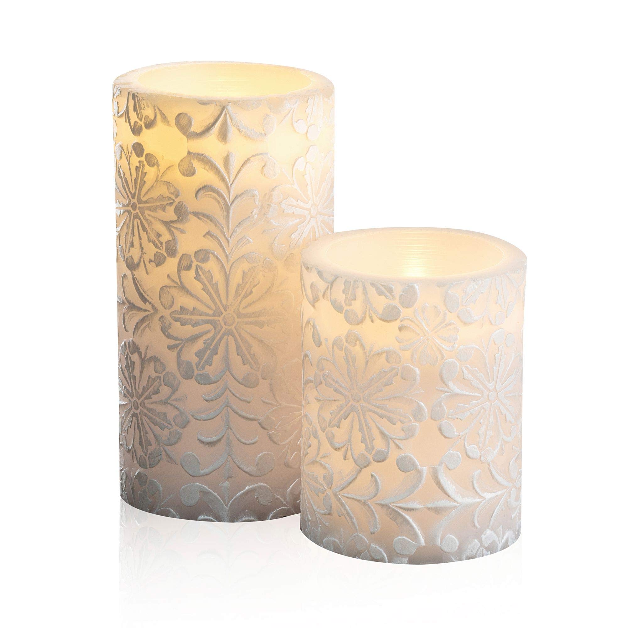 Pauleen 48009 Little Lilac Candle zestaw 2 świec LED z prawdziwego wosku, ciepła biel, migoczący płomień; liliowo-biała