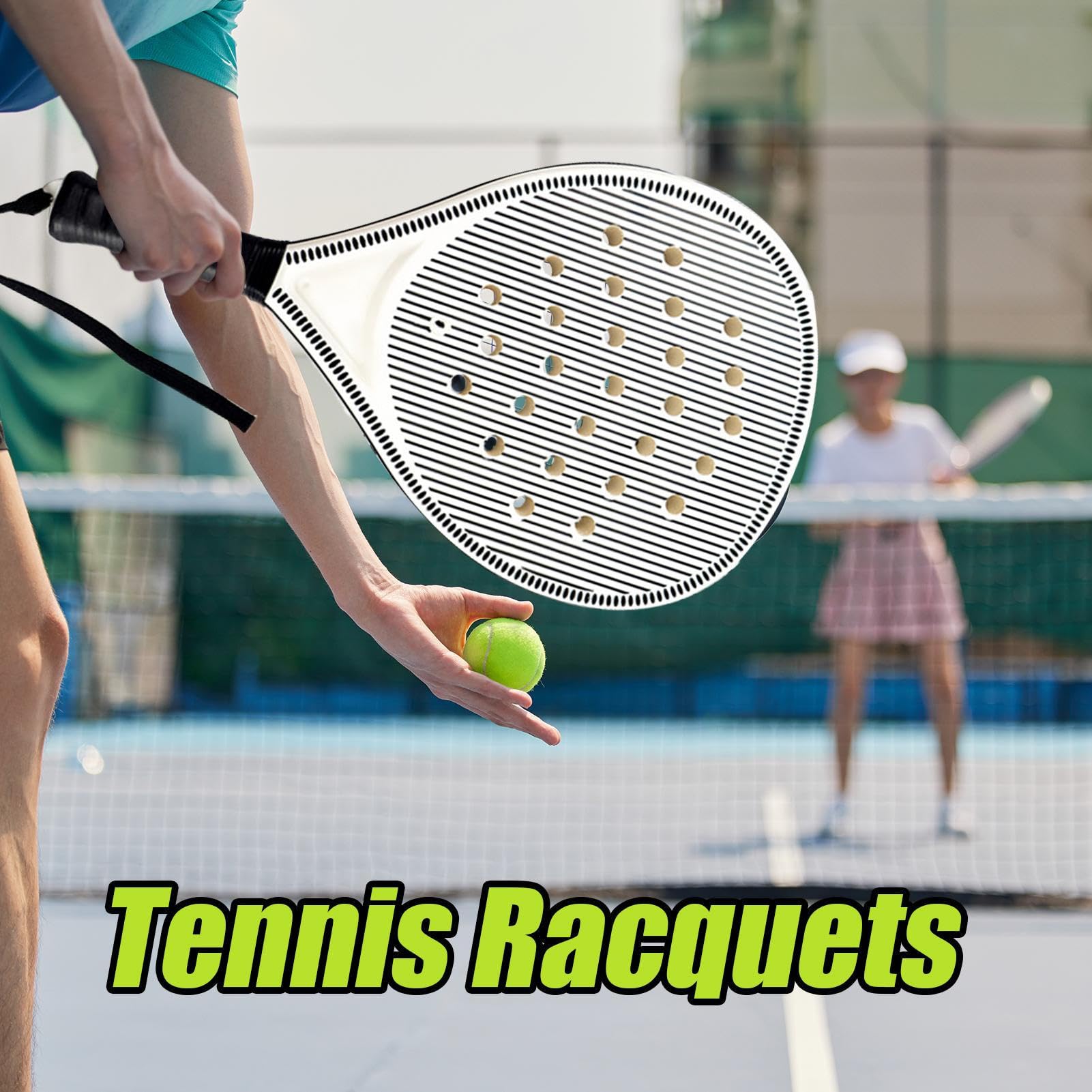 Raqueta de Tenis Raqueta de Pádel | Raquetas con Agujeros de Flujo de Aire Optimizados para Principiantes Niños Juveniles Práctica Deportes Hombres Mujeres