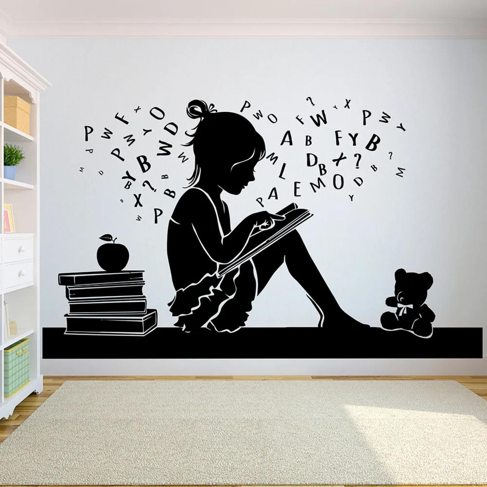 YOUOUSI Children's wall Decals, Inspirational Vinyl Window Art Stickers, School Education Reading Room Library Bookstore Interior Decoration