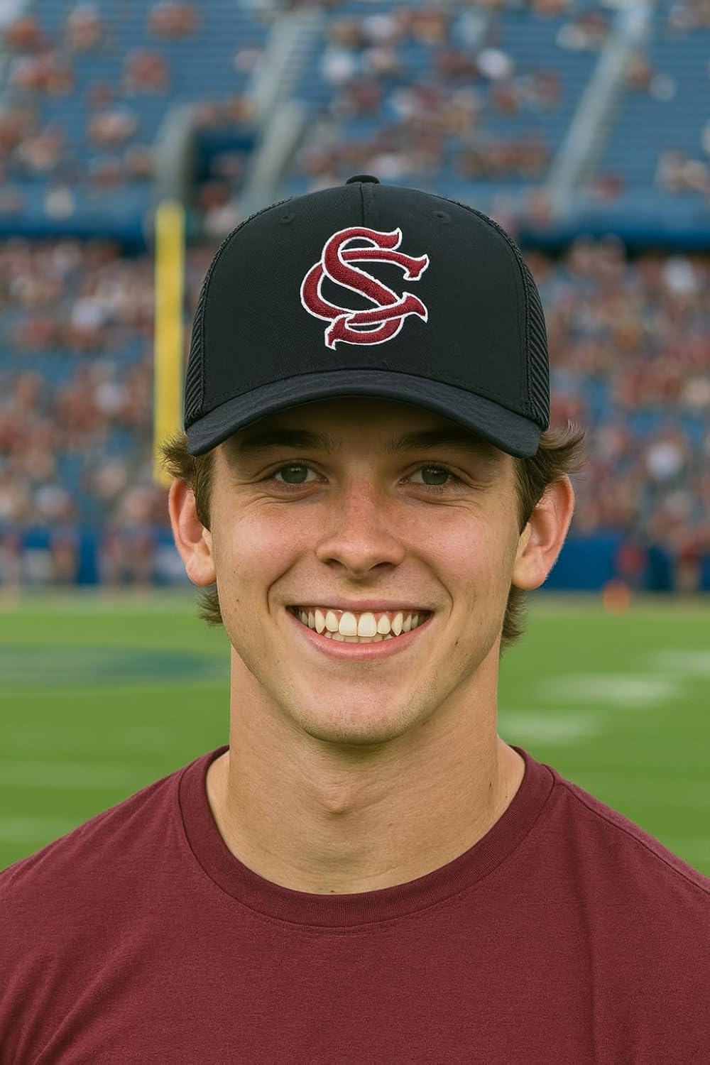 Officially Licensed South Carolina Baseball Hat Classic Team Logo Black Mesh Trucker Adjustable Snapback Gamecocks University Sports Cap