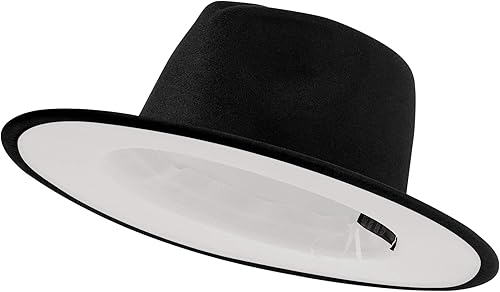 jingsha Sombreros Fedora para hombres y mujeres de ala ancha Fedora de fieltro de Panamá, sombreros de vestir para hombre con hebilla de cinturón