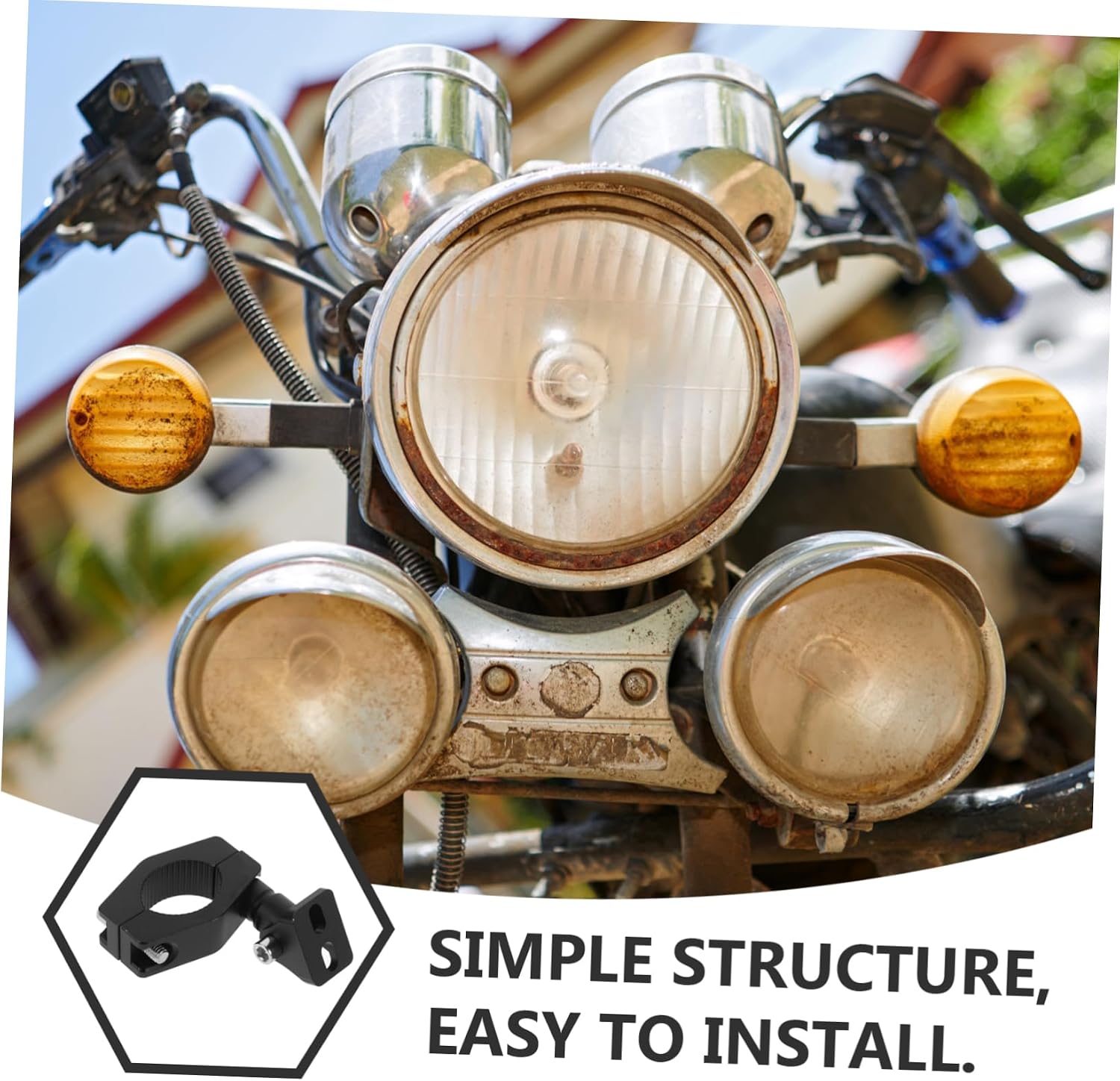 Motorcycle Led Headlight Mounting Bracket Single Hole Clamp for Secure Installation Forks Enhanced Visibility and Versatile Fit for Utv and ATV