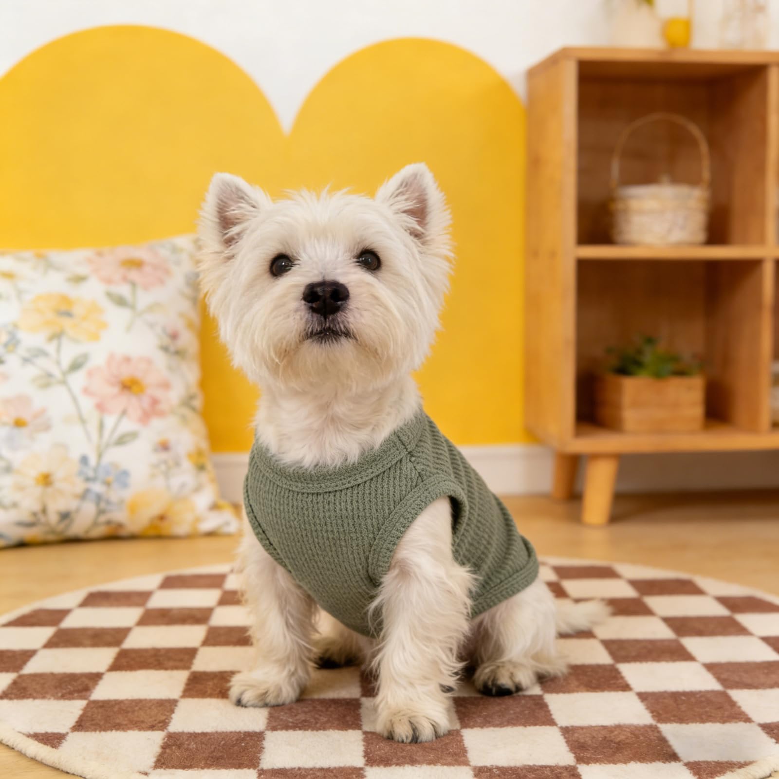 Vêtements pour Chiens, Chemise Respirante D'été, Body Chien Post Operatoire Male Doux Body Chien Post Operatoire Femelle sans Manches pour Chiens et Chats de Petite,Vert (M)