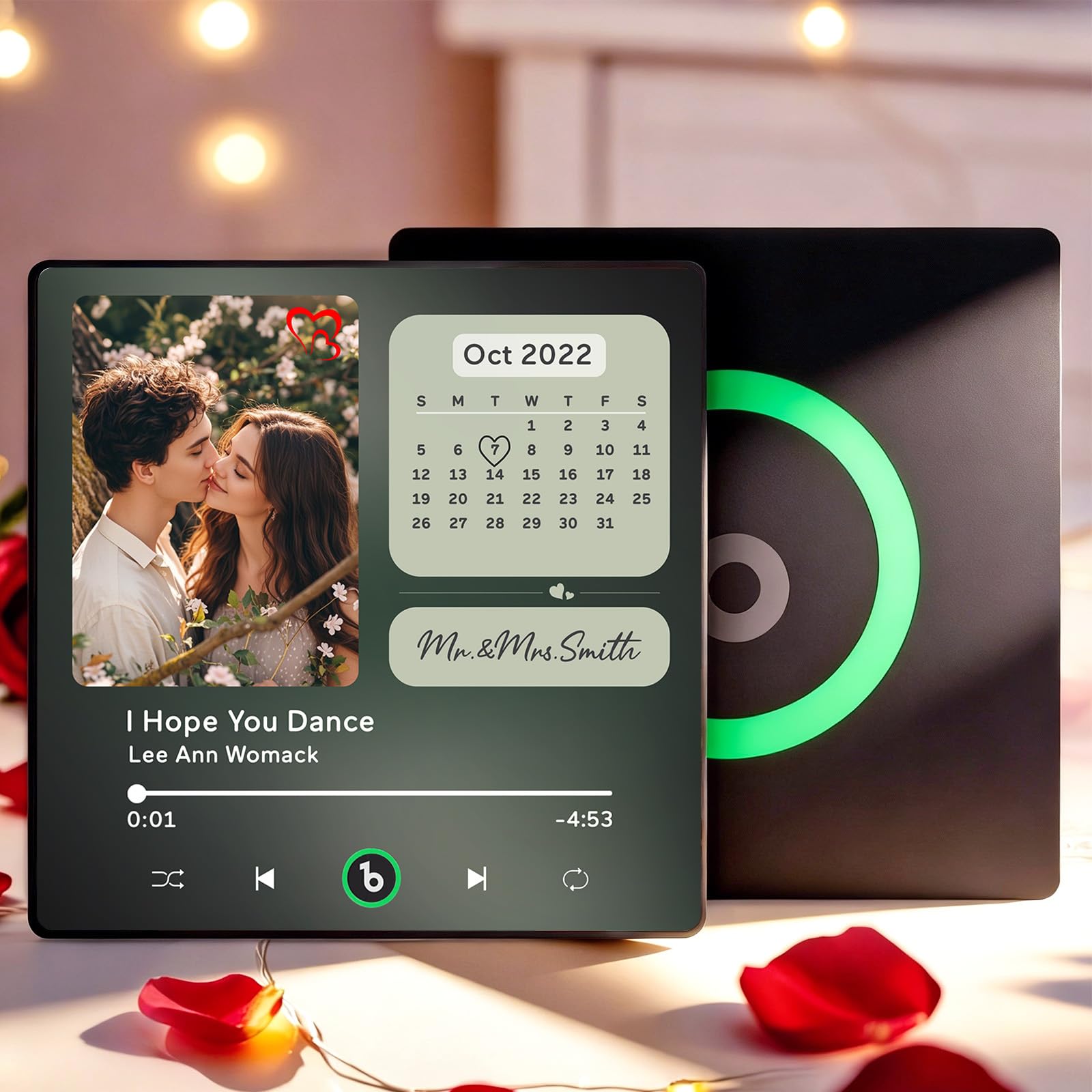 Custom Music Fridge Magnet Personalised Gifts for Women Men Spotify Plaque Magnetic Photo Frames for Fridge Valentines Wedding for Him Her Wife Husband Couple — image 1