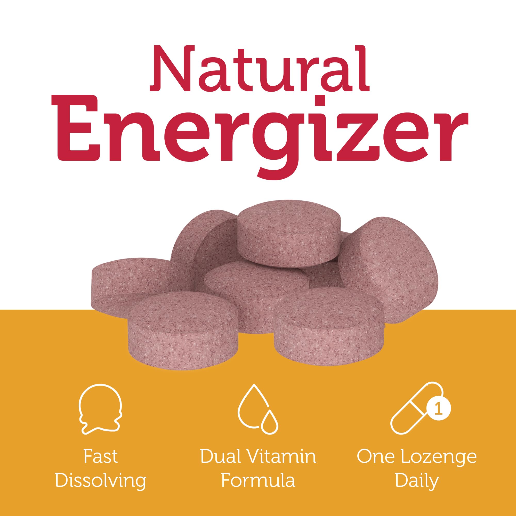 Zahler Energizer - Folate and B12 Supplement - Fast Dissolving Cherry Flavor Lozenges Dual Methylated & Folate with 1360 mcg Folic Acid + 1000 mcg Methyl Vitamin B12 (90 Count) — Amazon image 5