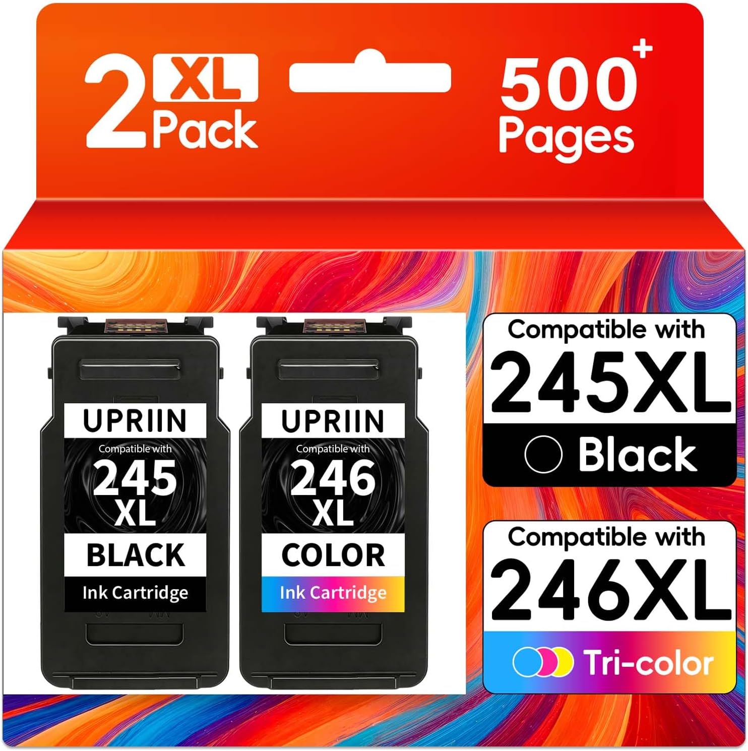 245XL Ink Cartridge PG-245 CL-246 Replacement for Canon Ink 245 and 246 Compatible for Pixma TR4520 TR4527 MX492 MX490 MG2520 MG2522 MG2525 MG2920 MG2922 MG3022 MG3029 TS202 TS302 TS3320