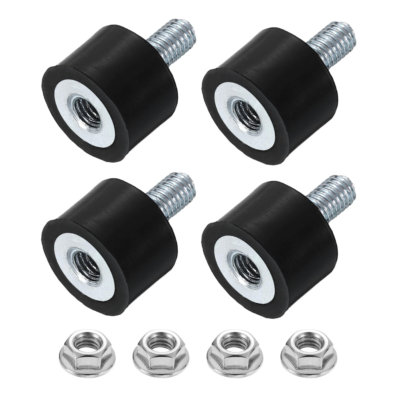 uxcell M8 Rubber Mounts, 4Pcs 30x30mm(DxH) Rubber Cylindrical Anti Vibration Isolator Shock Absorber with Lock Nut for Car Bobbin Generator Air Compressors — Amazon image 9