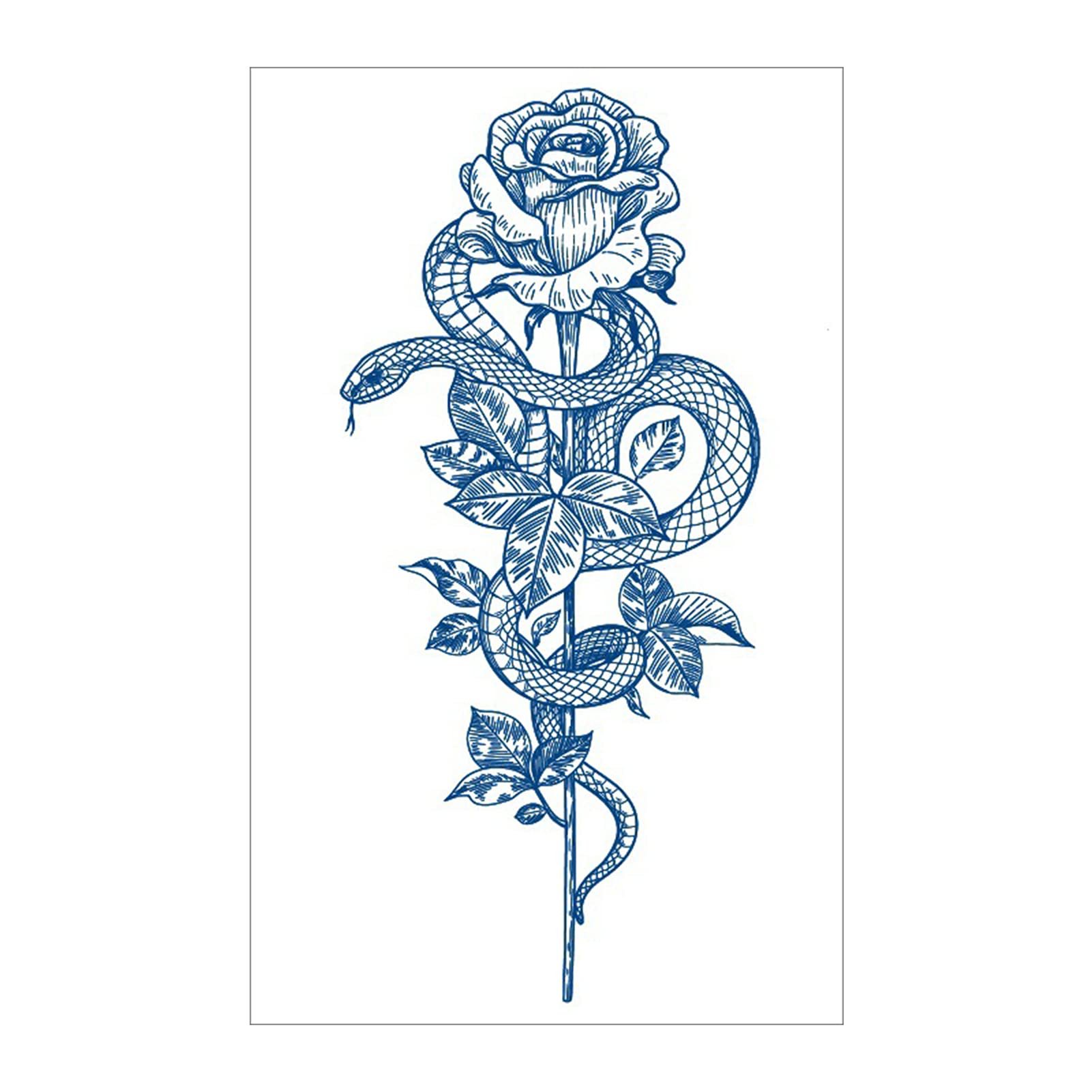 Mggsndi Temporary Tattoo Herbal Snake Tattoo Sticker Simulated for Personal Use 1