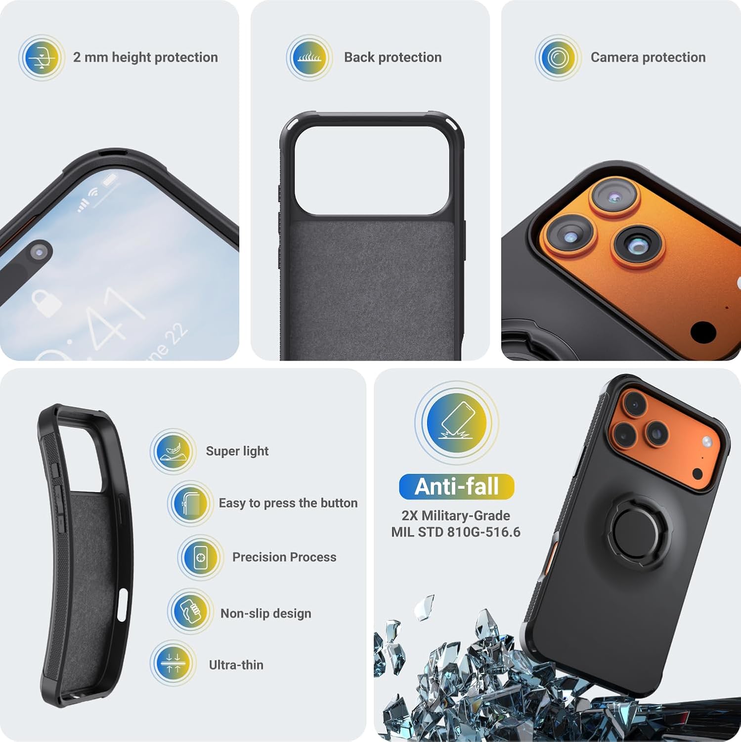 Lock Protective Case for iPhone (iPhone 17 Pro Max) Black