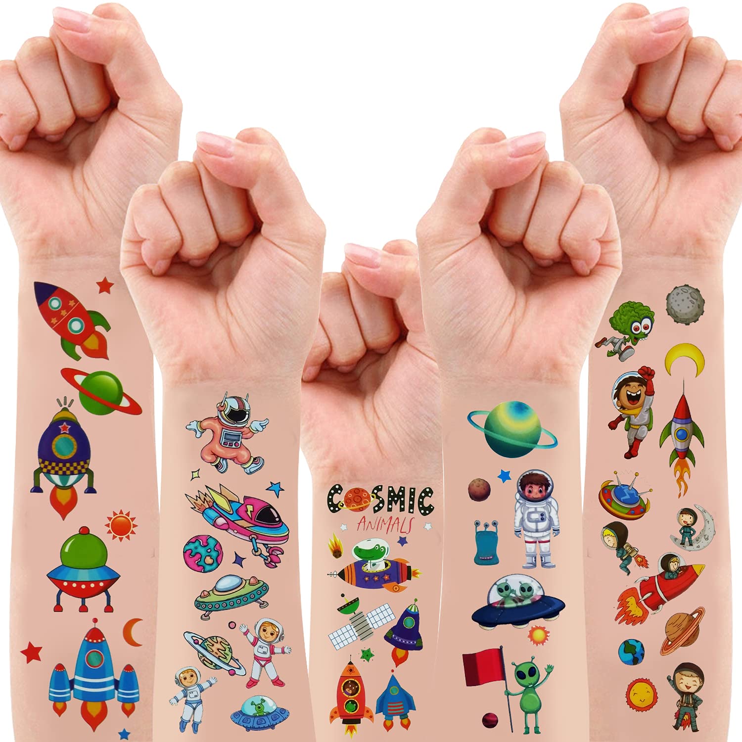 Party Propz Space Theme Tattoo Sticker For Kids - Set of 10 Pcs Space Theme Gifts Sticker Tattoo | Temporary Tattoo For Kid | Water Tattoos For Kids | Temporary Tatoo Stickers-image-28