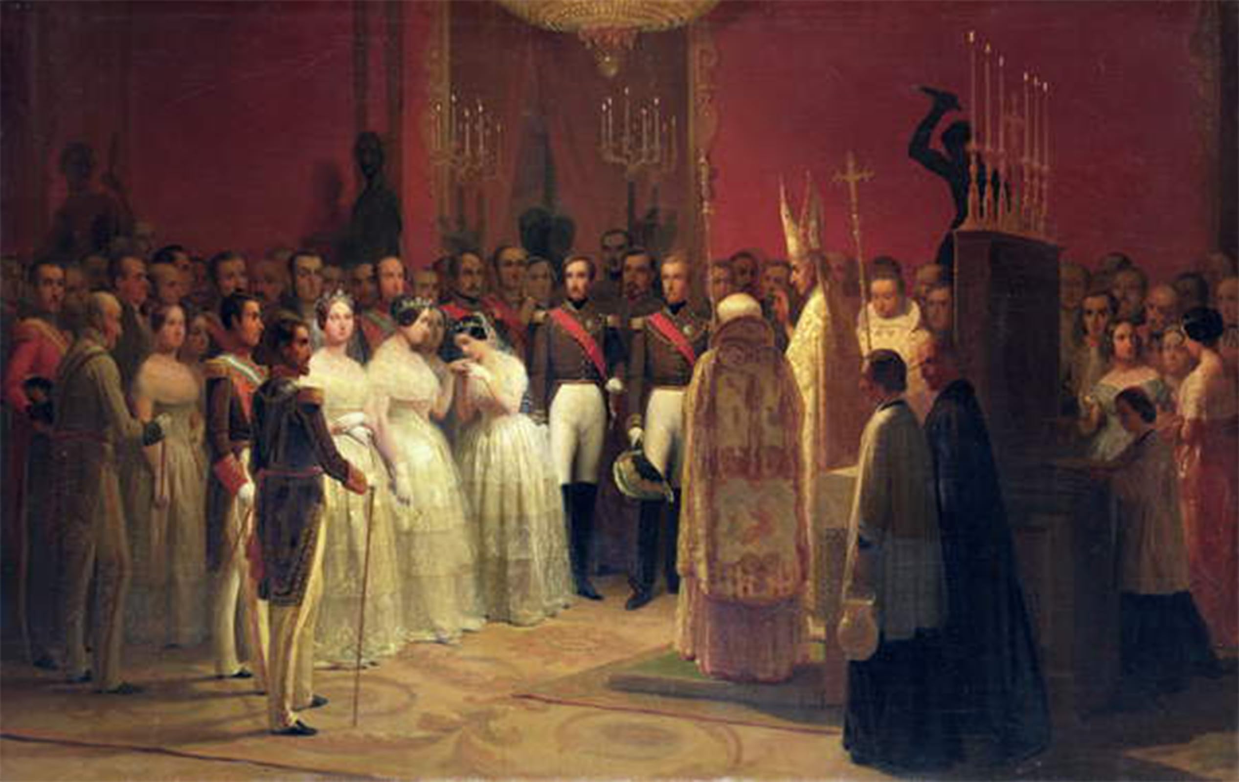 SERENDIPITP Vintage Wall Art Canvas Nordic Poster Canvas Print Picture Marriages of Queen Ii Tofrancisco De Assisi De Bourbon by Karl Girardet Wall Art Poster for Home Decor 60x90cm