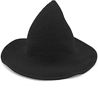 Vista 15 de Qianmome Paquete de 1, 2 y 4 sombreros de bruja de Halloween para mujer, de ala ancha, plegable, puntiagudo, accesorio para disfraz de fiesta