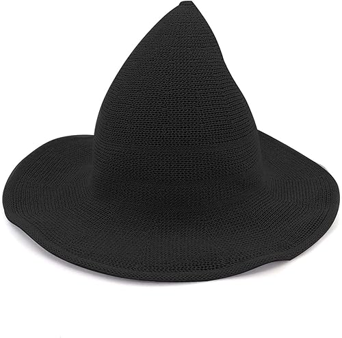 Miniatura 15 de Qianmome Paquete de 1, 2 y 4 sombreros de bruja de Halloween para mujer, de ala ancha, plegable, puntiagudo, accesorio para disfraz de fiesta