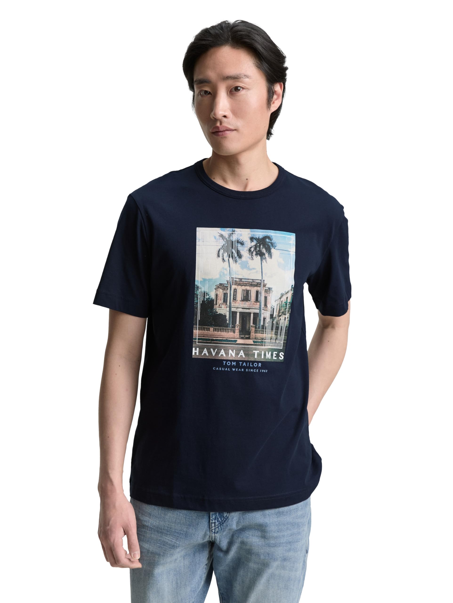 TOM TAILOR Men's T-Shirt, 10668 - Sky Captain Blue, M