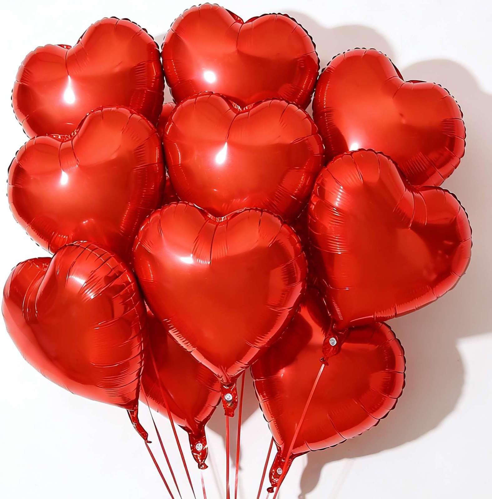 - 10Pcs Red Foil Heart Shaped Balloons 18 Inch Heart Mylar Balloons For Baby Shower Wedding Valentine Decorations Love Balloons Party Decorations