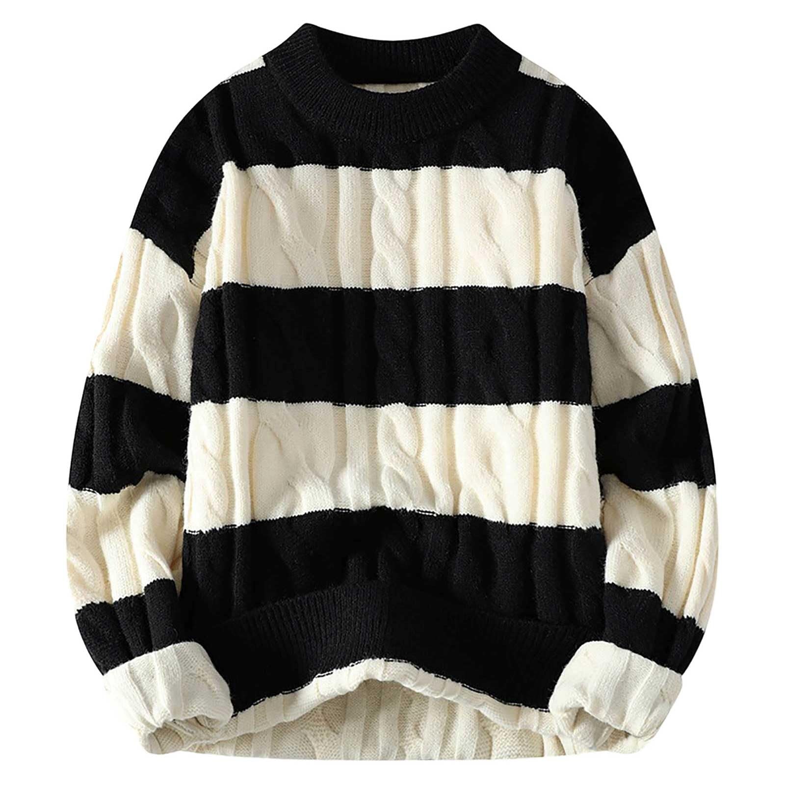 Pull en tricot surdimensionné pour homme pull d'hiver épais rétro pull pour couples vintage Y2K - 7