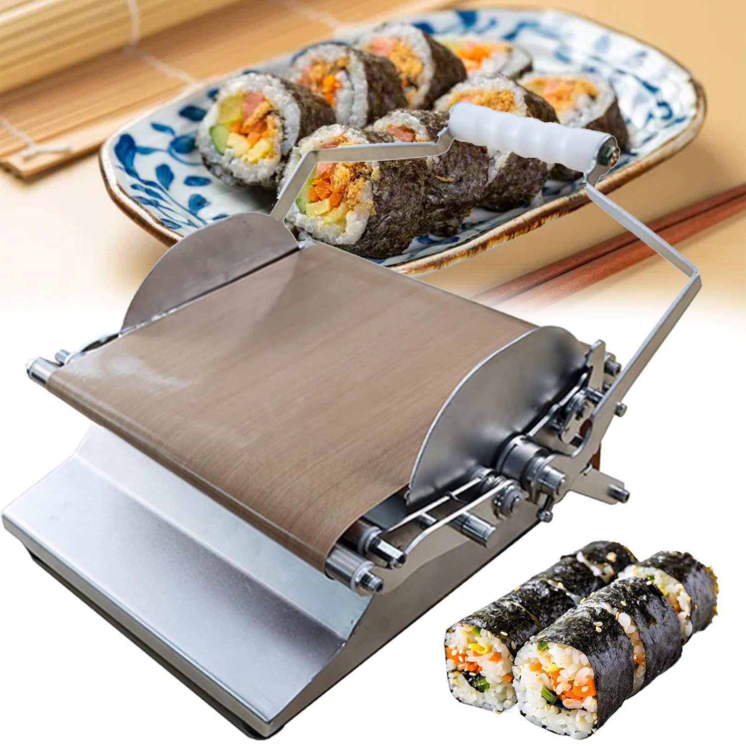 OLSKFUH Sushi Making Kit, Multi-Functional Sushi Roll Maker, Sushi Rocket Launcher Maker, Diy Sushi Tutorial, Sushi Forming Molds, Sushi Rolling Mat,