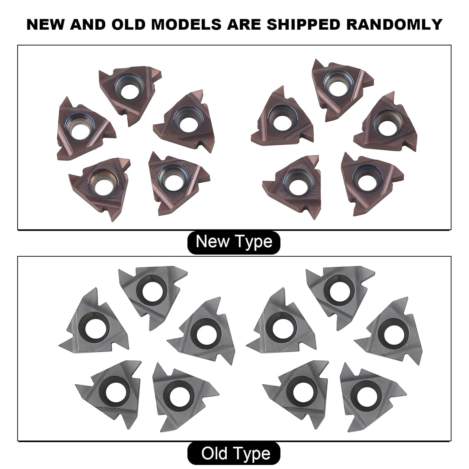 10 Pcs CNC Turning Blade Inserts, Tungsten Steel Thread Cutting Lathe, 16ER AG55 Steel and Cast Iron, Abrasion Resistant Carbide Insert with High Chemical Stability