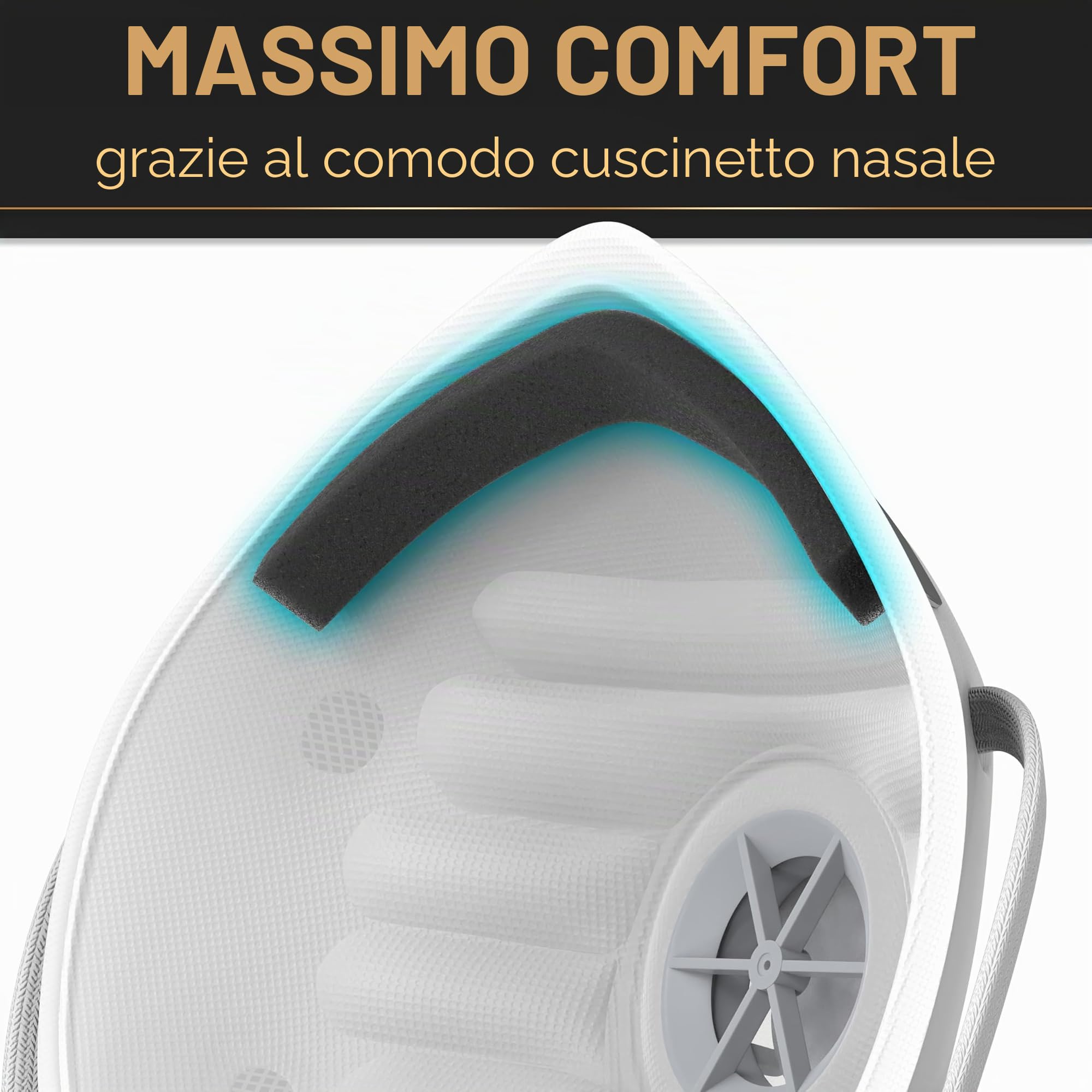 Heldenwerk Mascherina di protezione respiratoria in set da 5 10 o 20 FFP1 perfettamente regolabile per polveri sottili