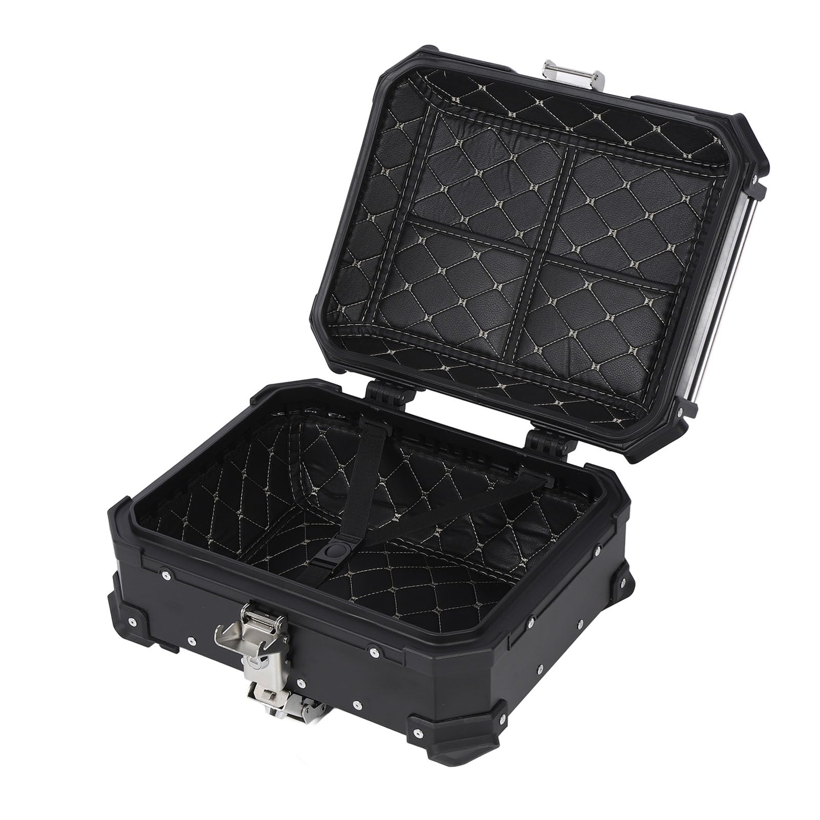 Wodoszczelny Kufer Motocyklowy 25L, Aluminiowy Schowek z Zamkiem do Kasku