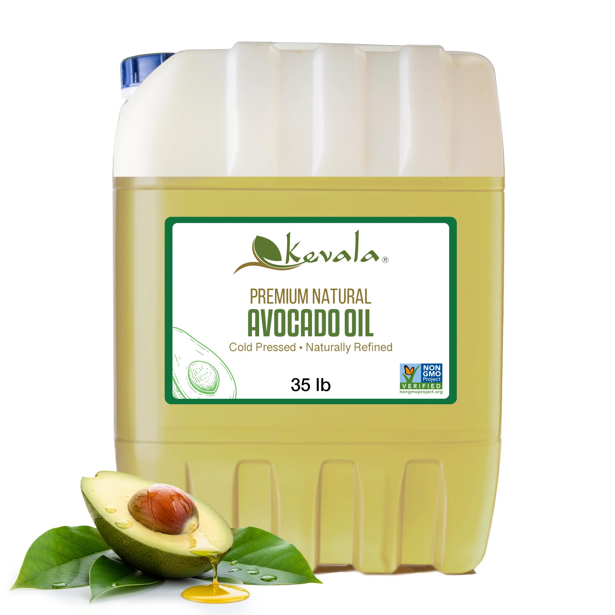 Kevala Avocado Oil - Cold Pressed, Non GMO, Vegetable Option for Cooking, Vegan, Kosher, 35 LB