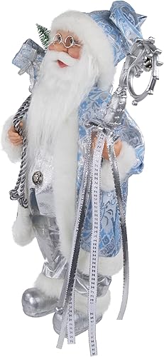 Vista 4 de Northlight 16 "Ice Palace Standing Santa Claus Holding A Staff and Bag Christmas Figure
