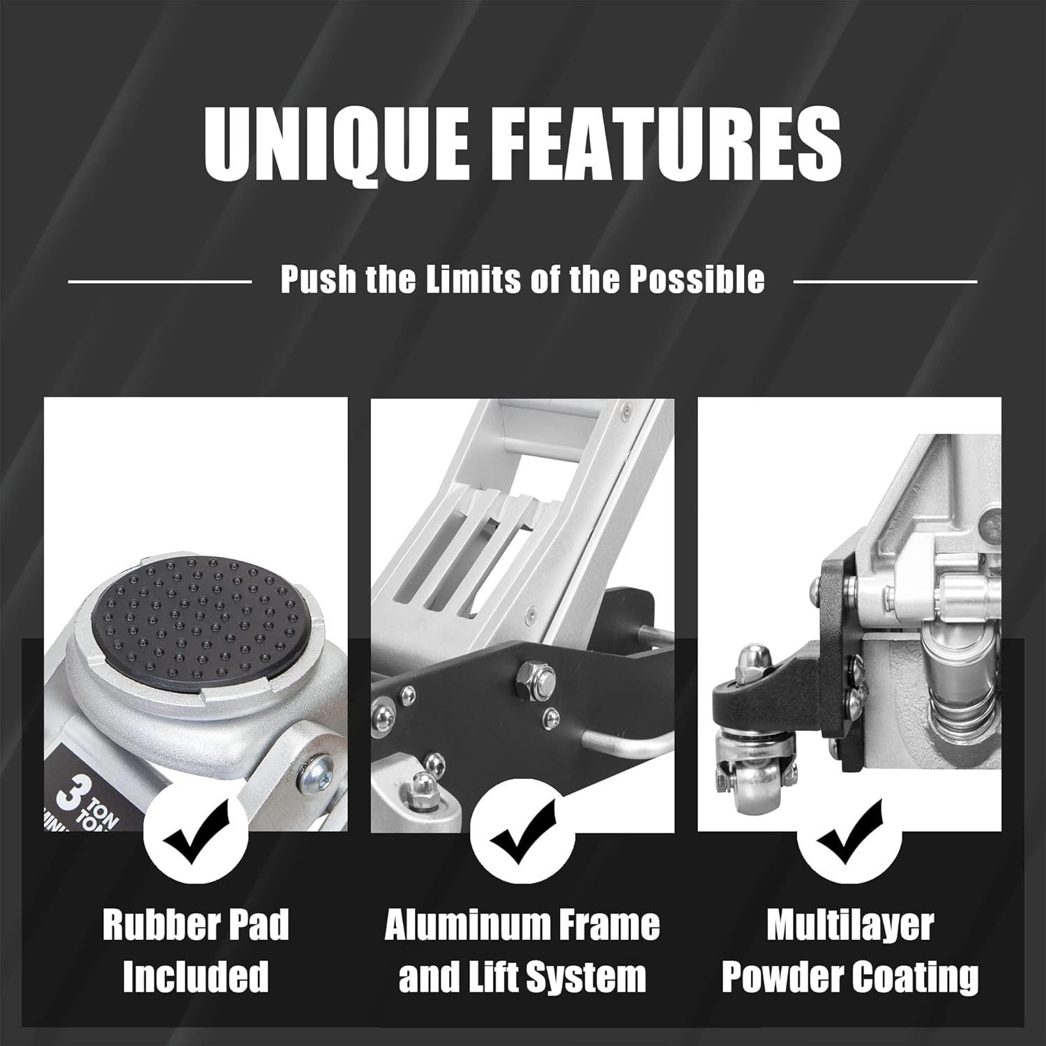 Torin AT830003XLB Low Profile Economic Aluminum Service/Floor Garage Jack with Quick Lift Pump, 3 Ton (6,000 lb) Capacity, Black