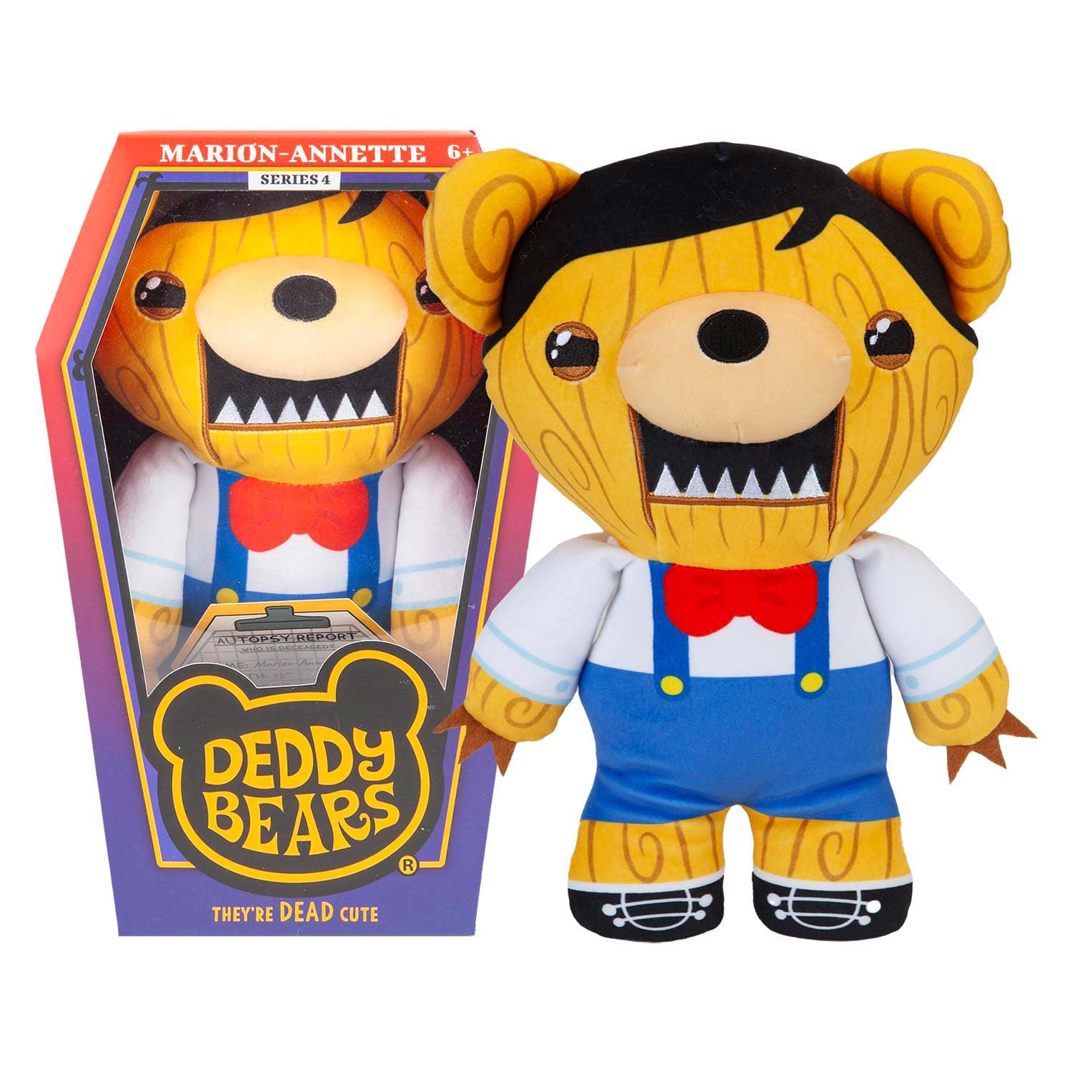 Deddy Bears Marion-Annette Soft Toy 30cm Coffin Box, Plush Idea Spooky Collectable - 30cm X 12.8cm Orange X 1