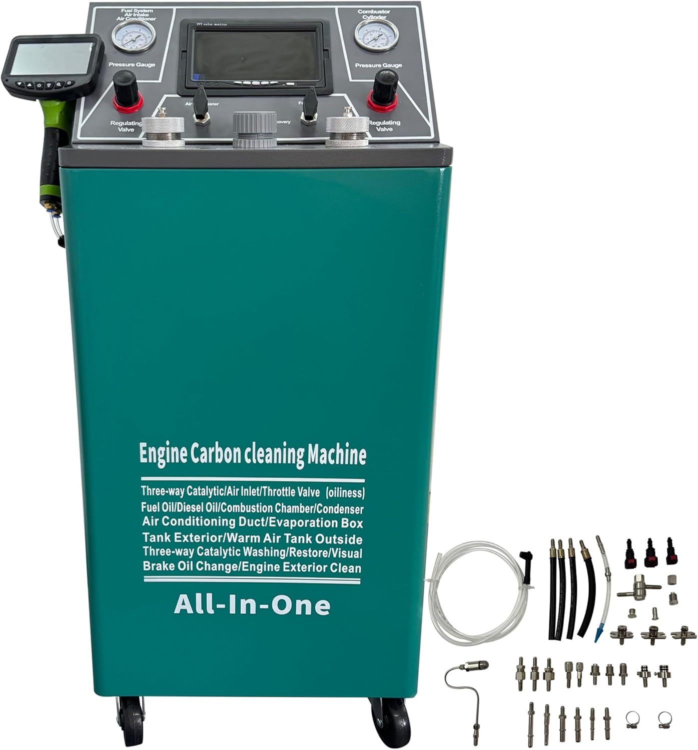 INTSUPERMAI 16-in-1 Automatic Cleaning Machine for Metal Engine Fuel System, Auto Engine Flush Machine, DC12V Visual Cleaner | EVAP & Fuel System Repair | Closed-Loop Flushing, 1L+10L Tank